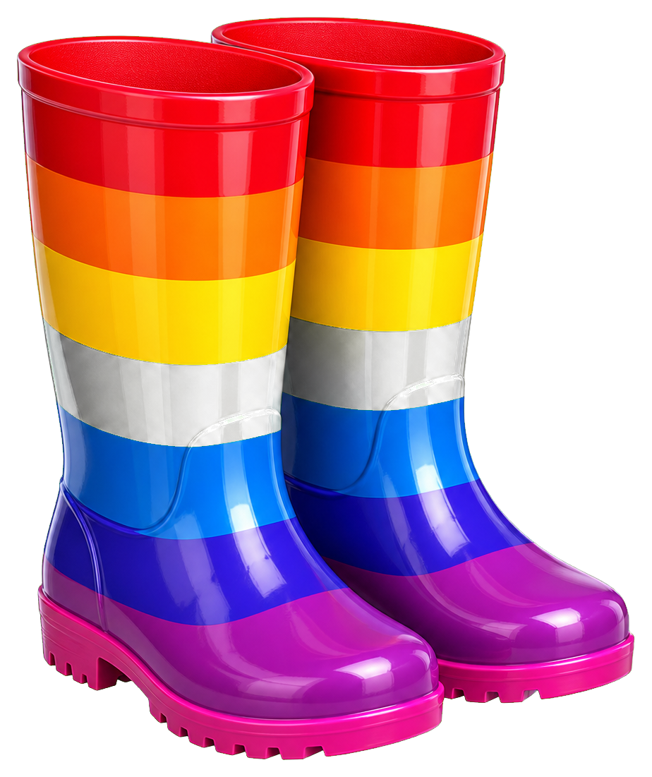 Preview for Rainbow Rain Boots Sticker