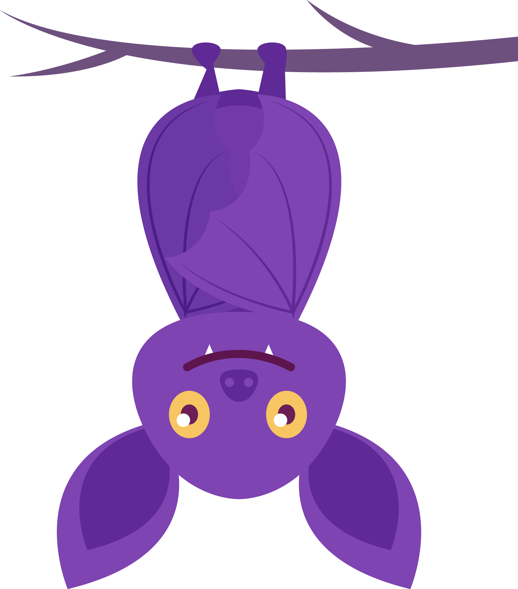 Preview for Purple-cartoon-character-hanging-bats-sticker-424ac