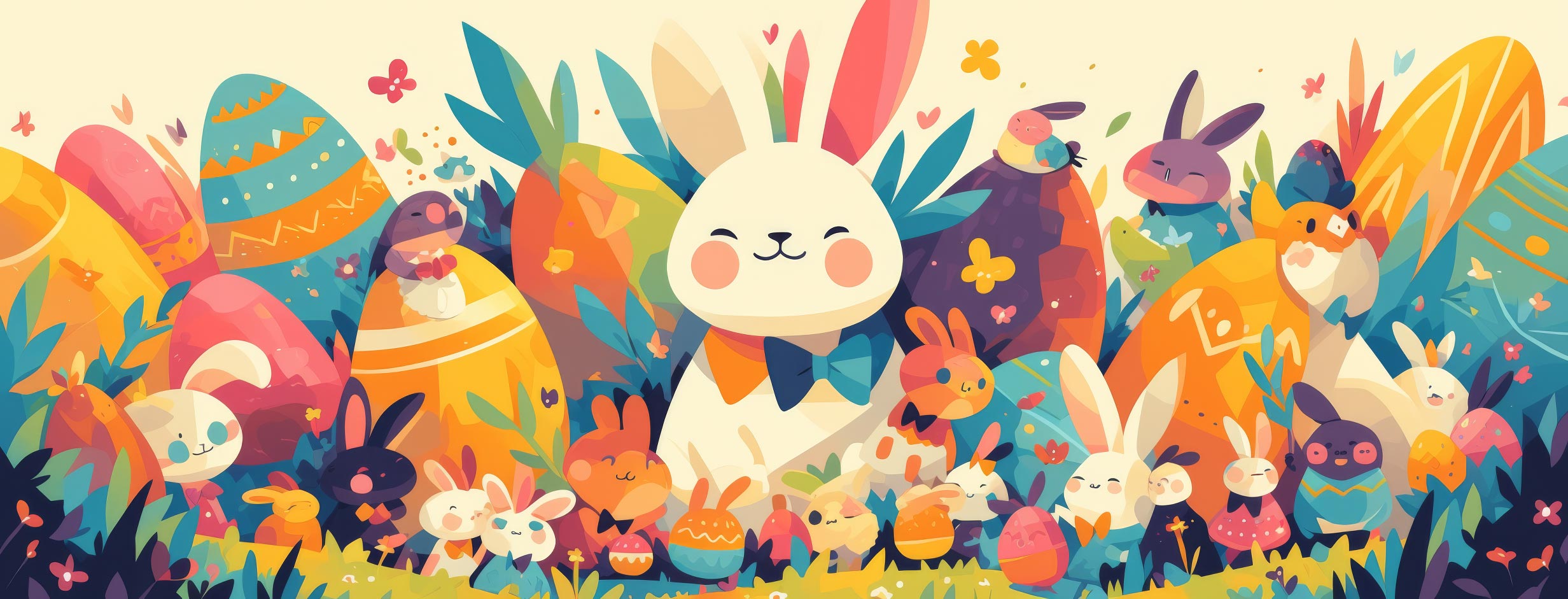 Preview for Easter-bunnies-illustration-easter-facebook-background-317b5