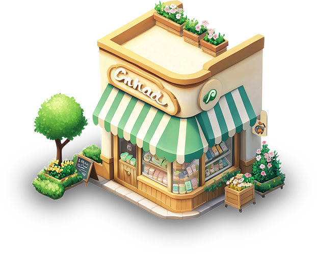 Preview for 3d-isometric-cafeteria-design-building-sticker-91928