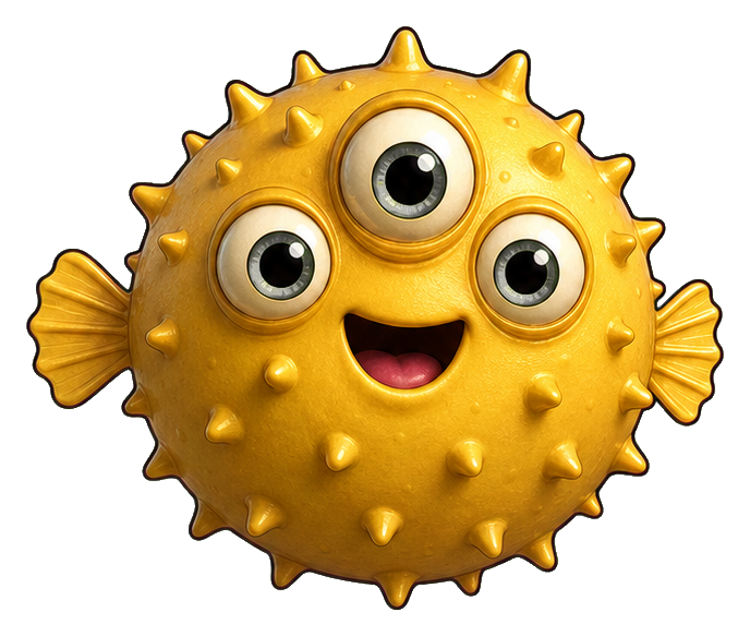 Preview for Pufferfish Alien Sticker