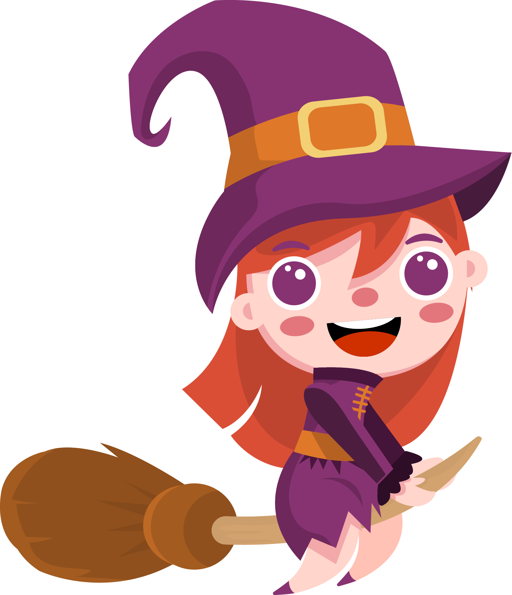 Preview for Cartoon-witch-flying-broomstick-halloween-costume-sticker-e6d17