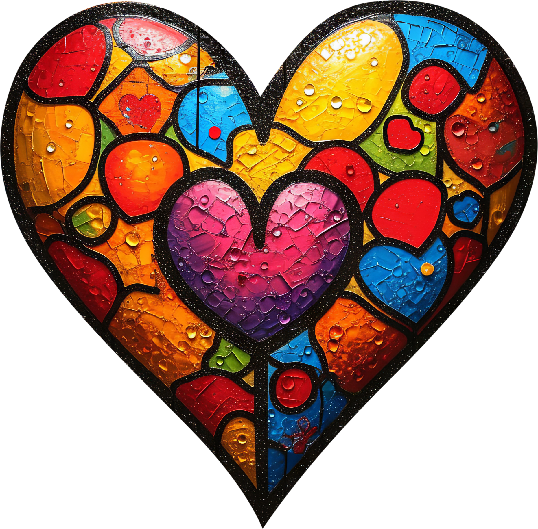 Preview for Vibrant-heart-art-mosaic-classic-hearts-sticker-0beb0