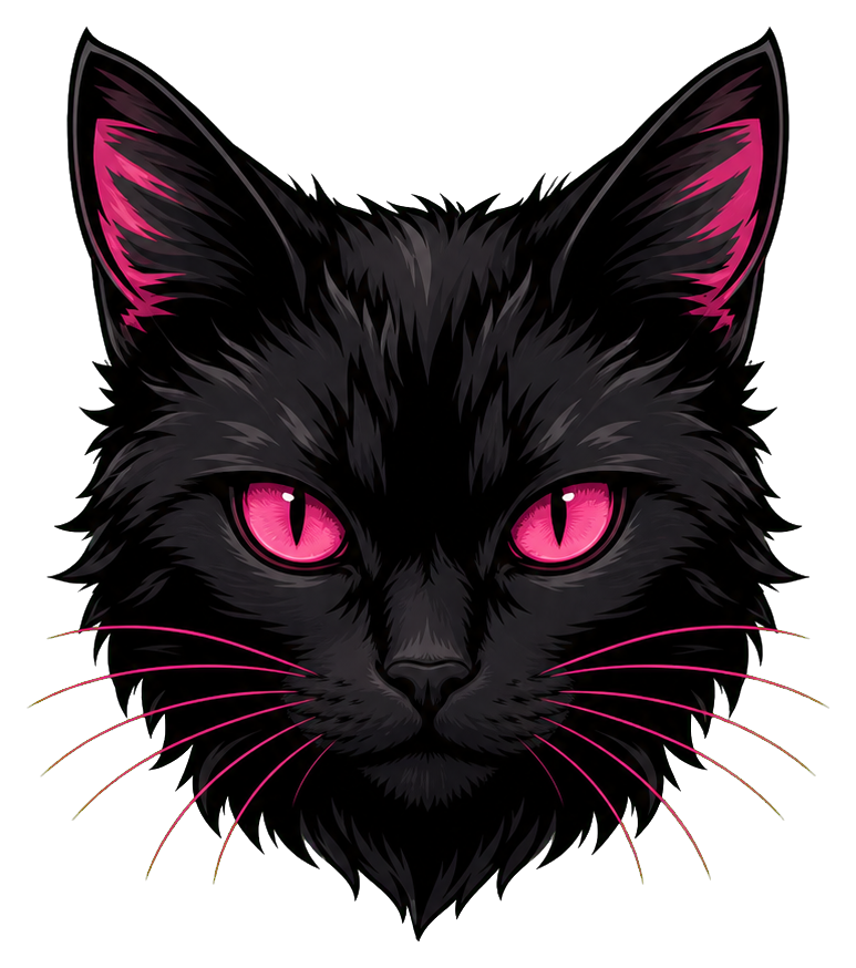 Preview for Black Cat Sticker With Pink Eyes