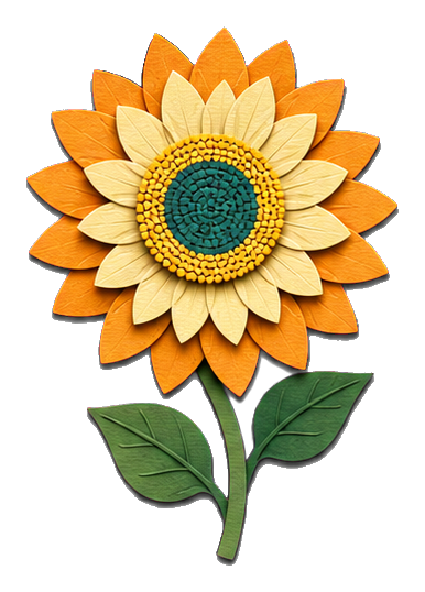 Preview for Layered Paper Cut Sunflower Sticker