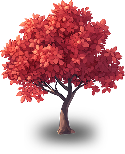 Preview for Red-tree-digital-illustration-flora-sticker-a323d