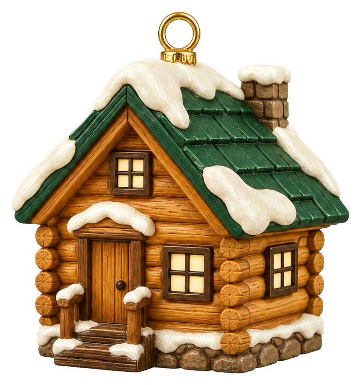 Preview for Log Cabin Christmas Ornament