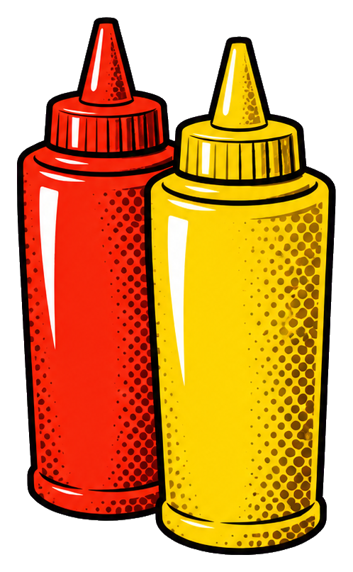 Preview for Burger Joint Ketchup And Mustard Bottles