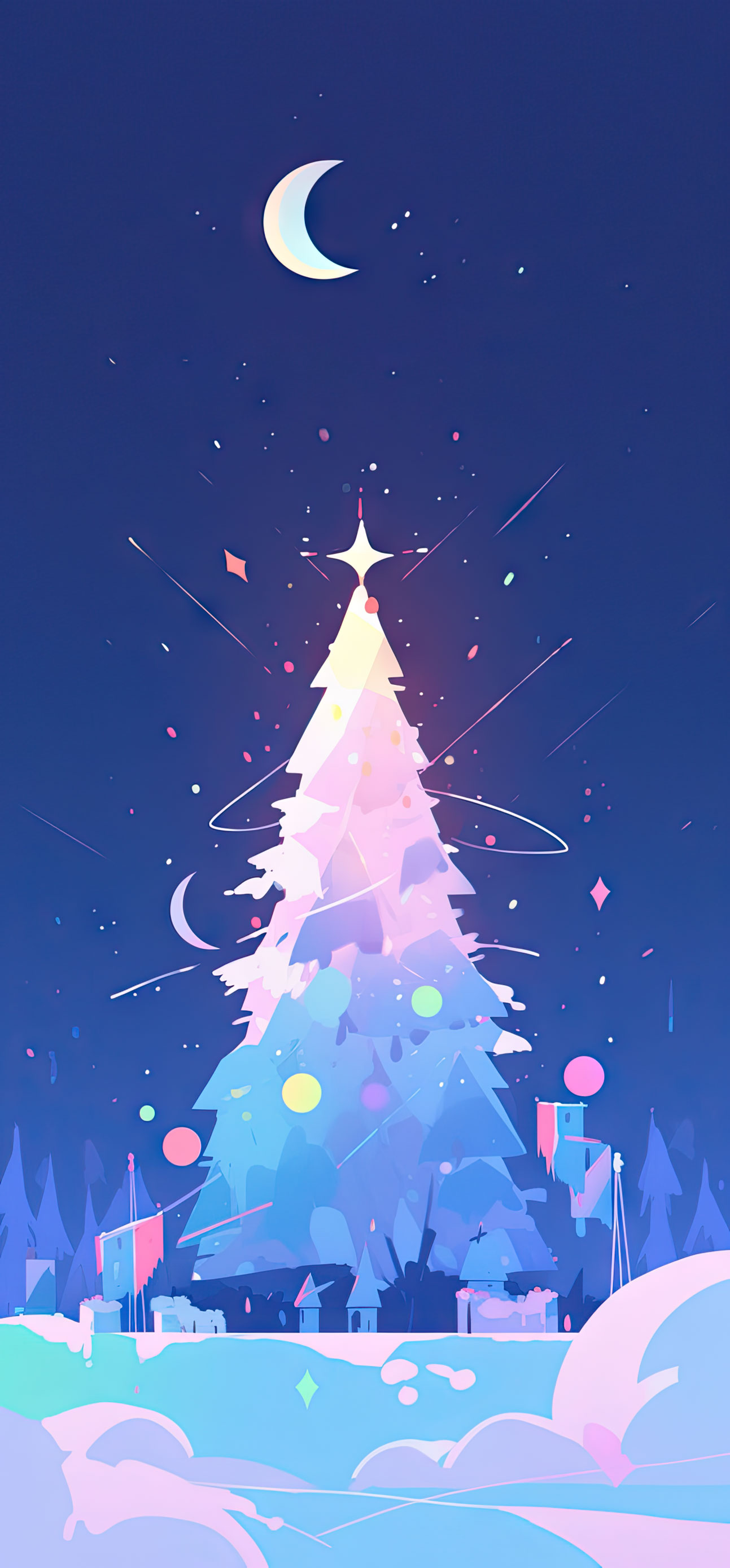 Preview for Magical-christmas-tree-night-christmas-phone-background-65941