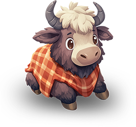 Preview for Cartoon-yak-plaid-scarf-animal-sticker-fae73