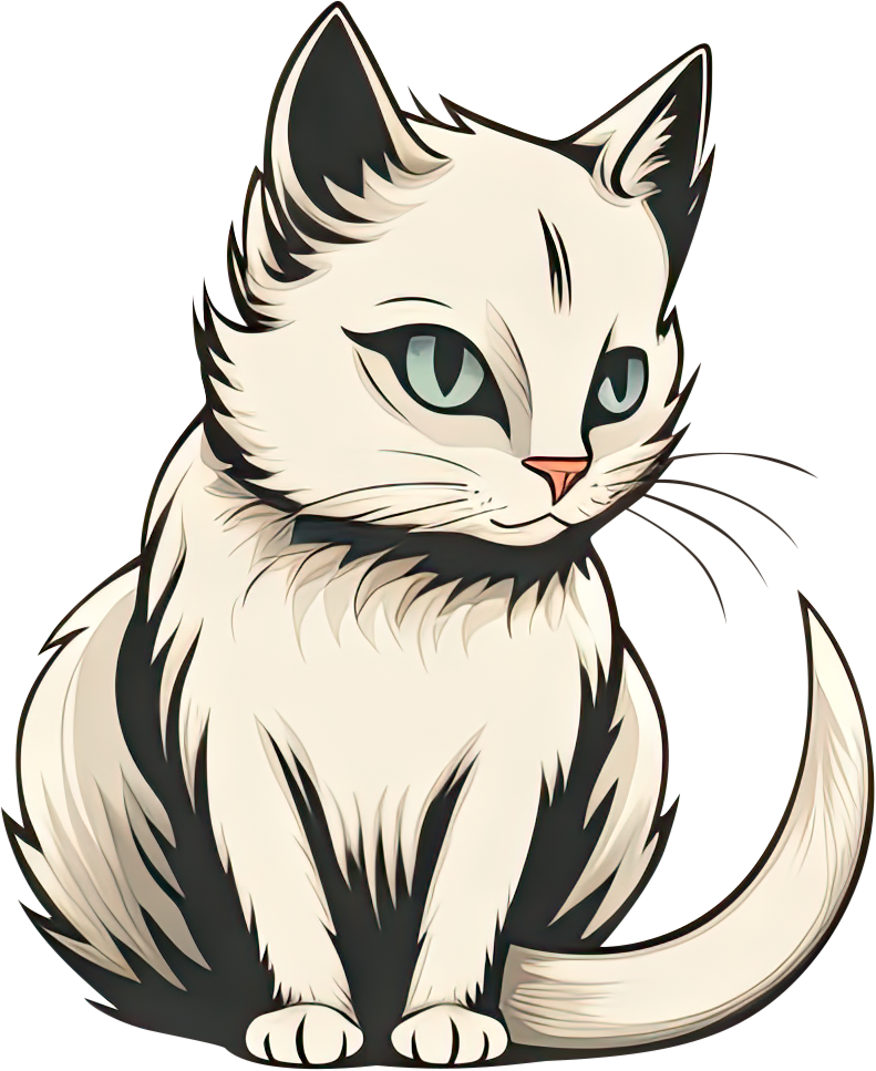 Preview for White-cat-illustration-logo-animal-sticker-70fd7