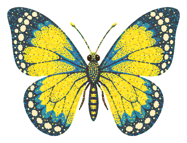 Preview for Pointillist Butterflies Lemon Slate