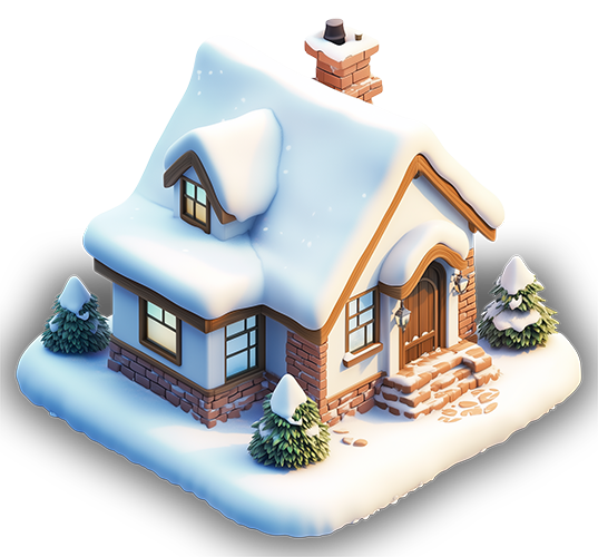 Preview for Snowy-cottage-illustration-building-sticker-4669c