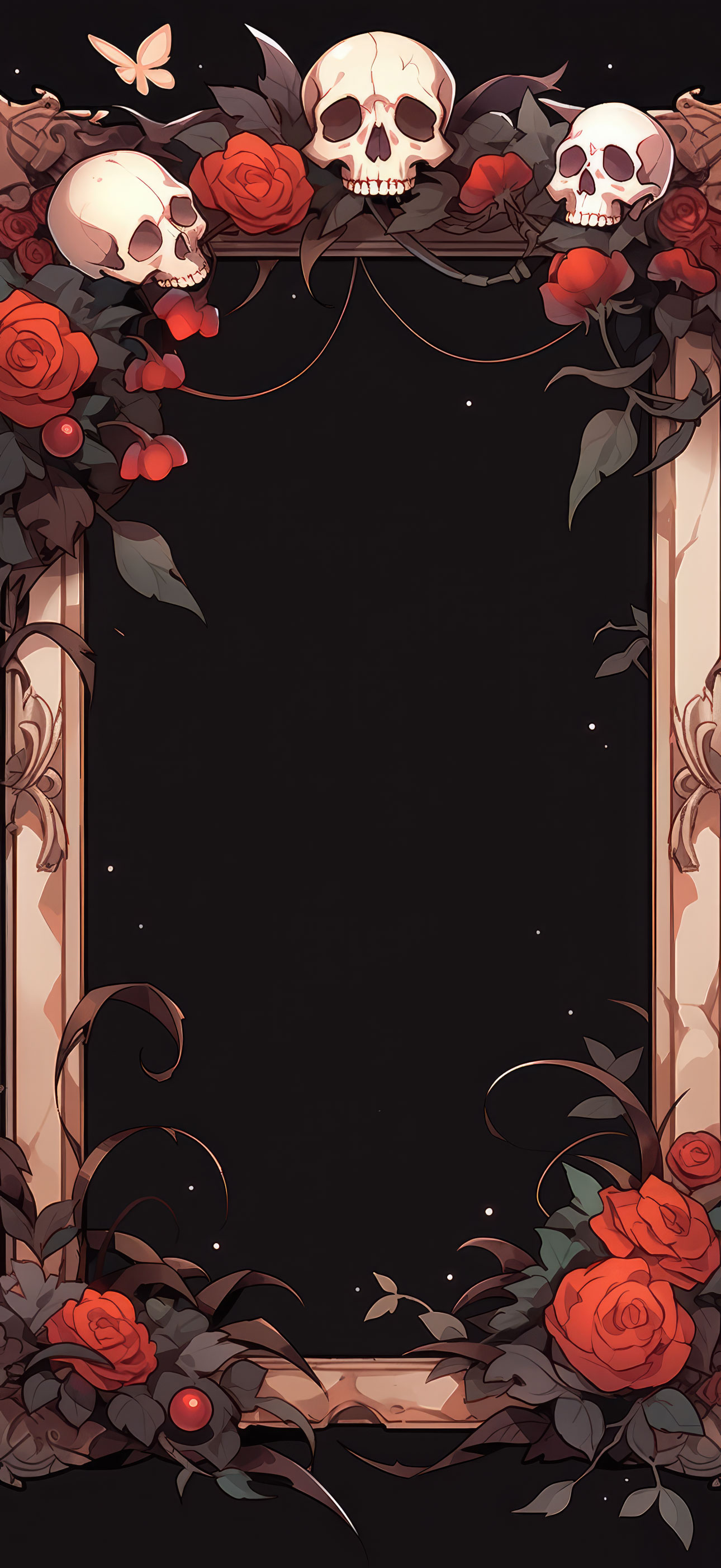 Preview for Gothic-floral-skull-frame-halloween-phone-background-58a8d