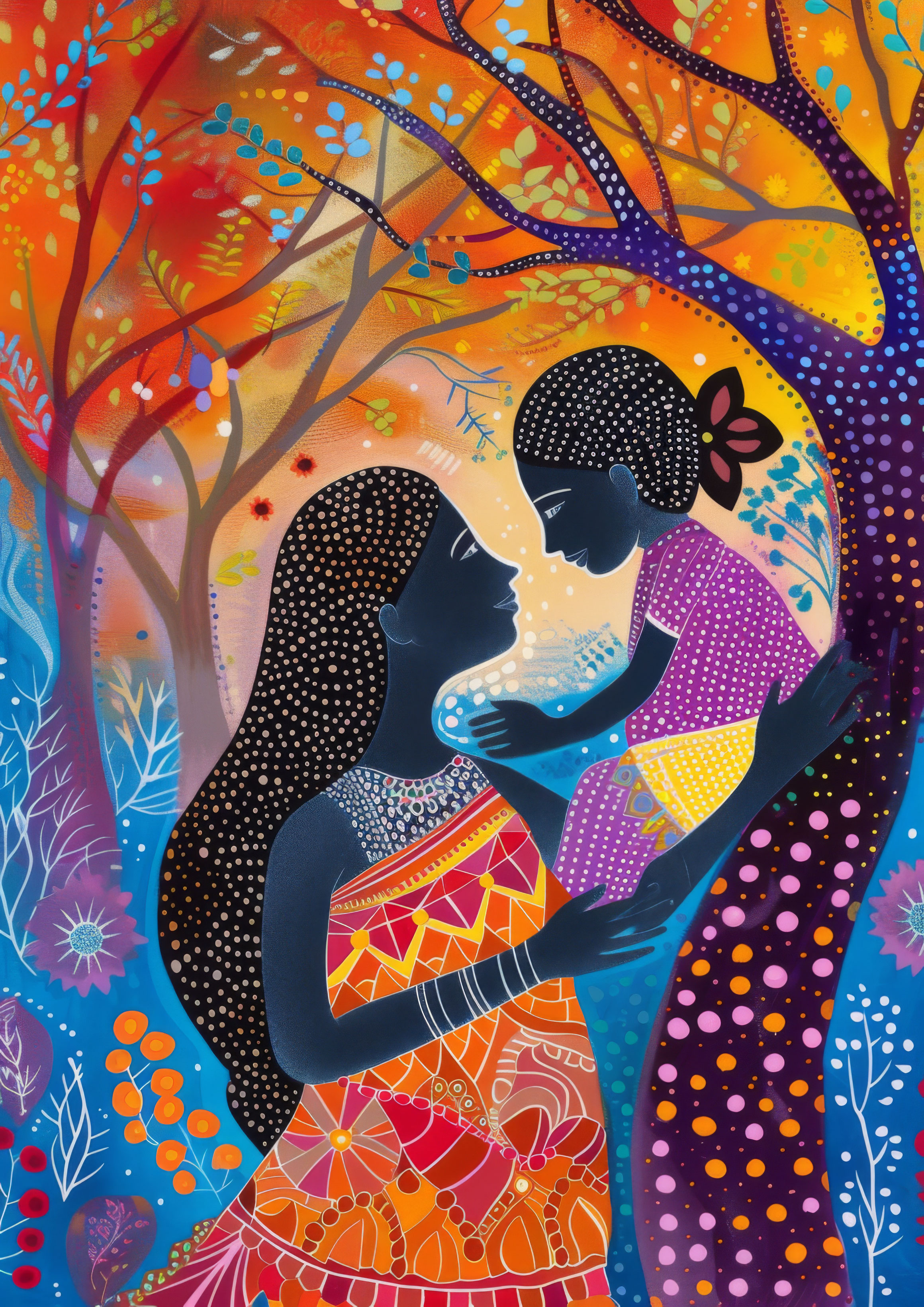 Preview for Mother-daughter-forest-embrace-art-mothers-day-background-7e181