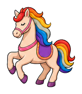 Preview for Rainbow Carousel Horse Sticker