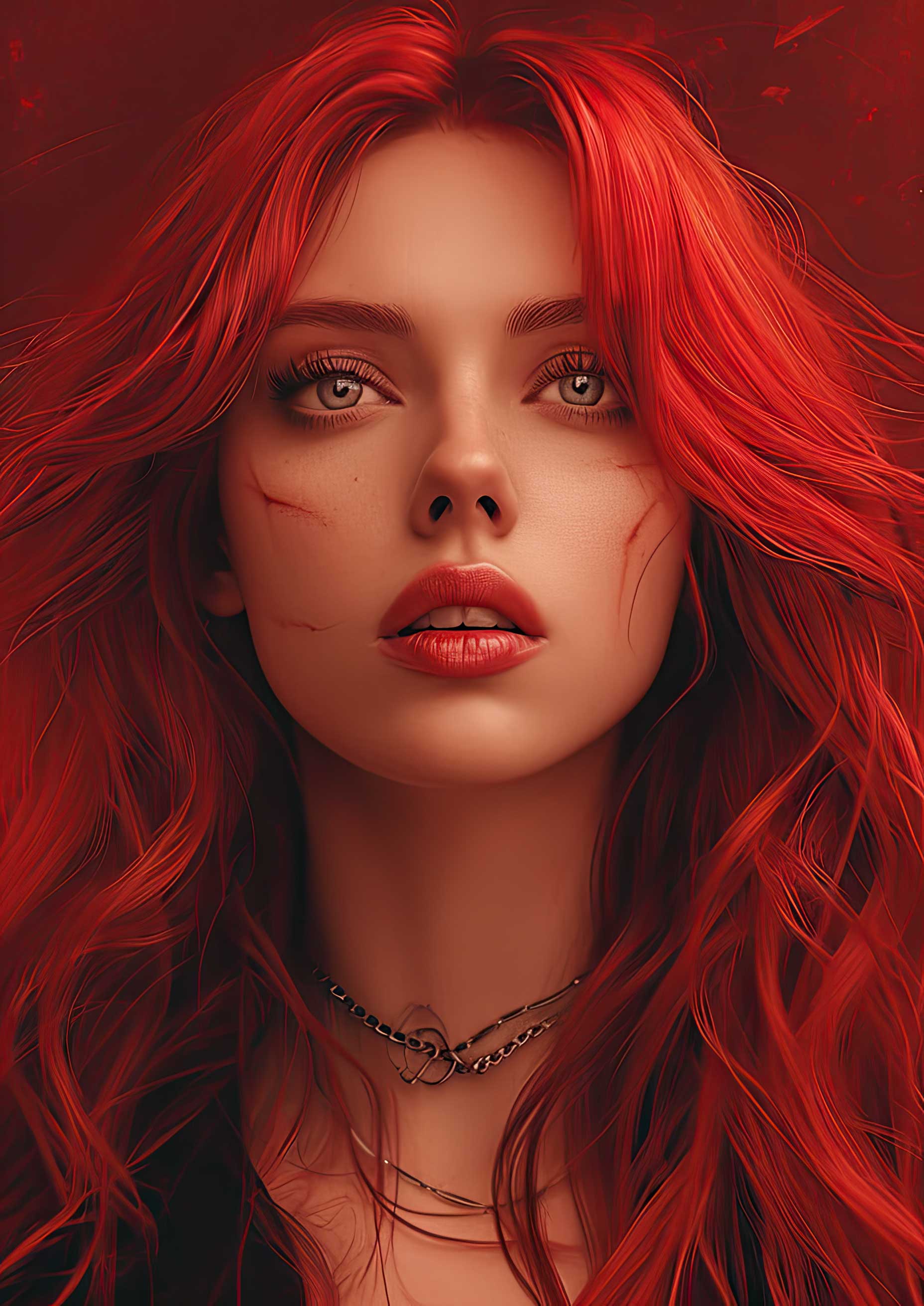 Preview for Red-haired-woman-portrait-art-celebrities-background-43f8f