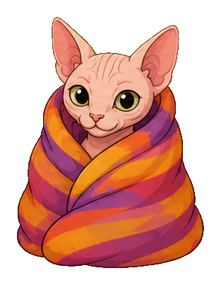 Preview for Sphynx Cat In Blanket Sticker