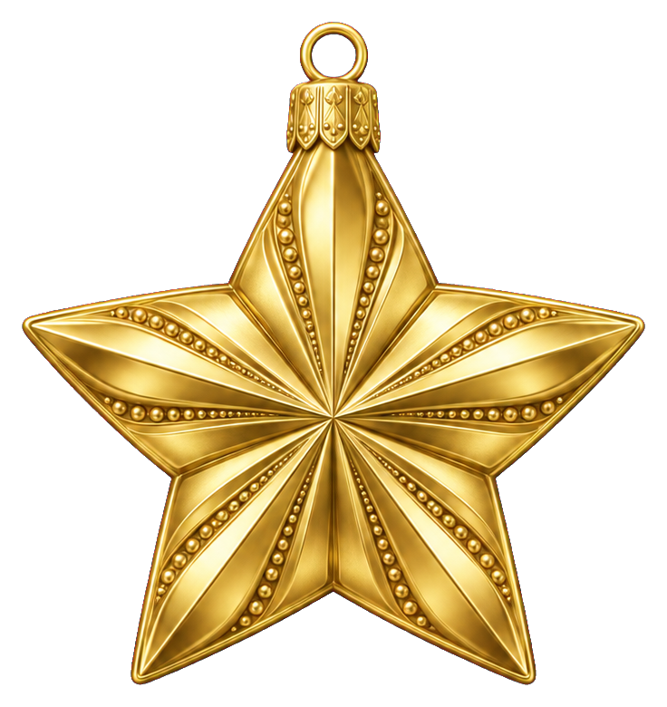 Preview for Golden Star Christmas Ornament