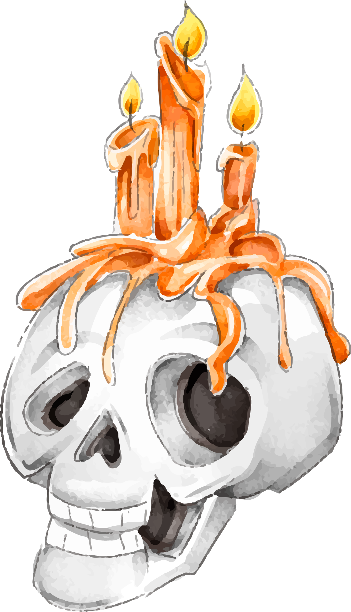 Preview for Halloween-skull-candles-halloween-watercolor-sticker-eda43