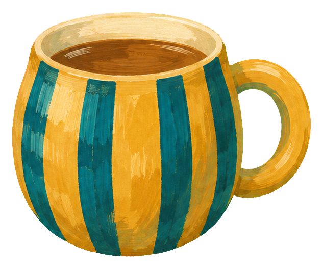 Preview for Gouache Tea Time Striped Mug
