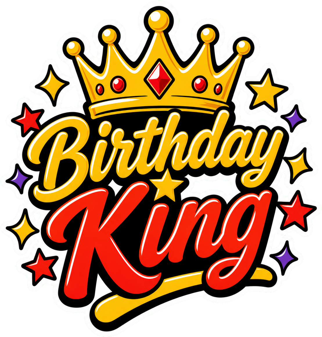 Preview for Birthday King Sticker For Party Designs