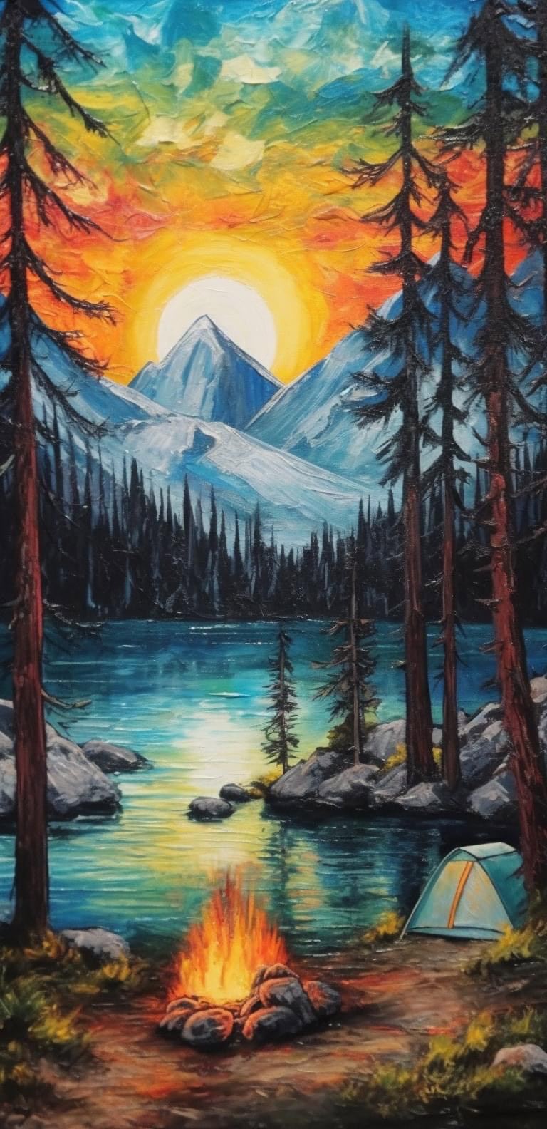 Preview for Camping-under-the-stars-painting-ai-phone-background-1eee4