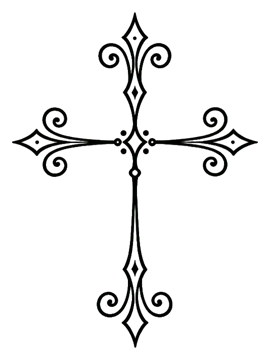 Preview for Curled Monoline Cross Sticker