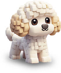 Preview for 3d-pixel-art-dog-animal-sticker-7b44b