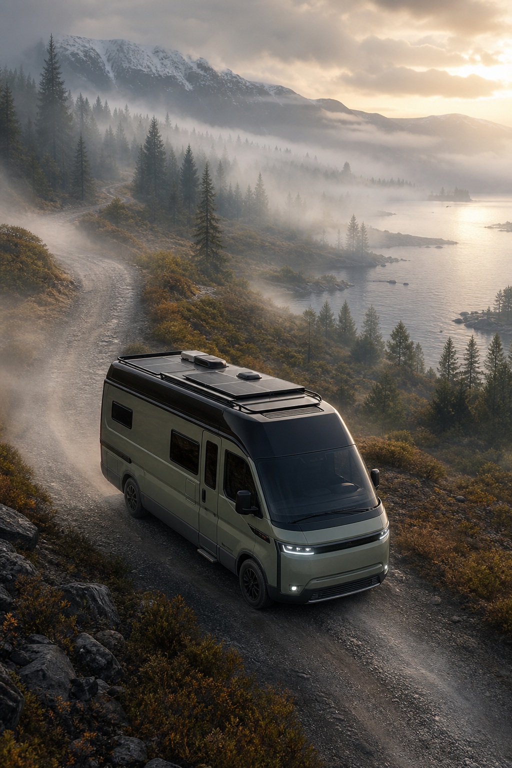 Preview for Camper Van Mist Stock Background