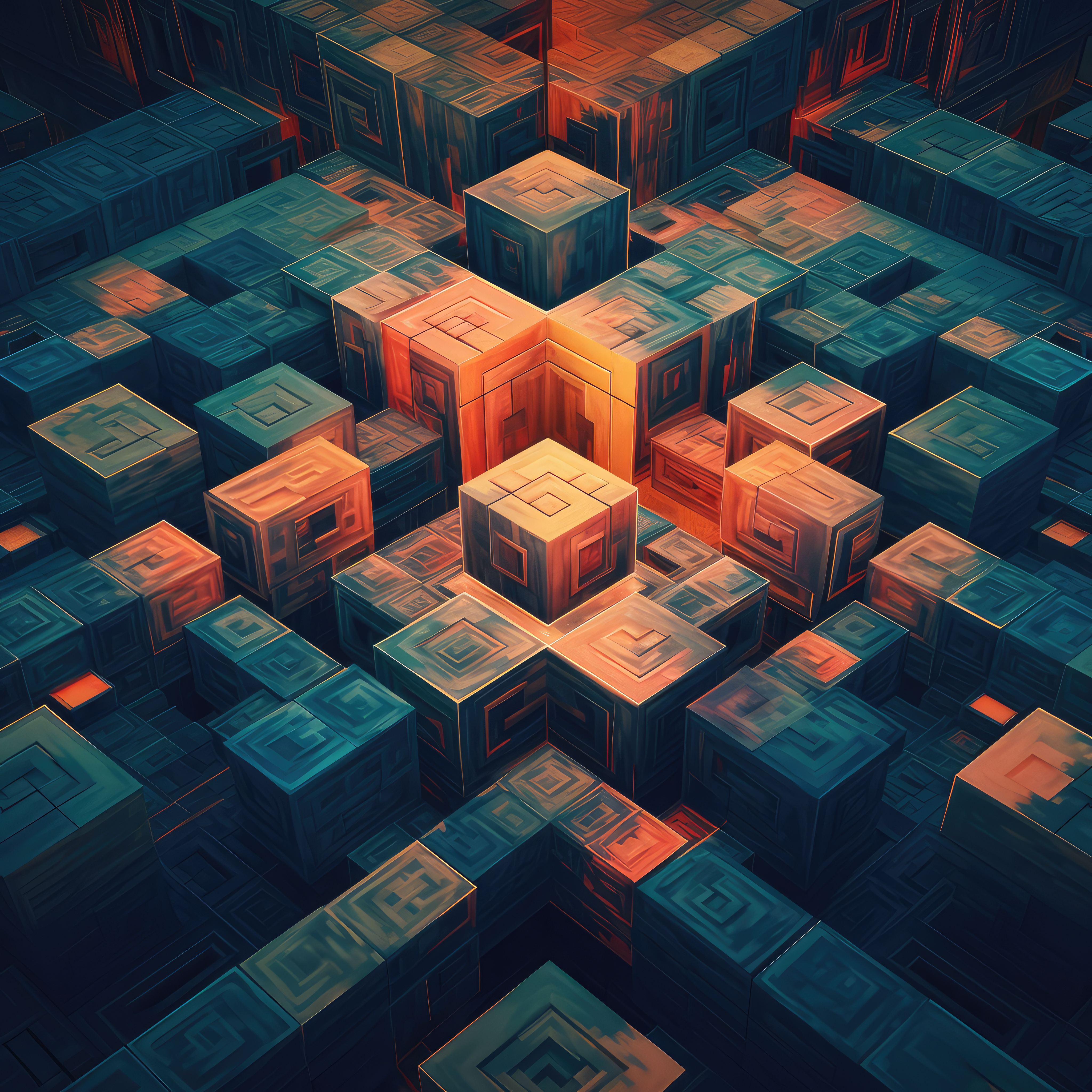 Preview for 3d-cube-grid-visualization-abstract-background-61326