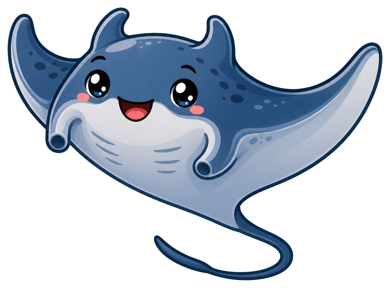 Preview for Manta Ray Sticker Graphic For Ocean Designs