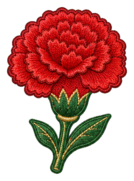 Preview for Embroidered Red Carnation Sticker