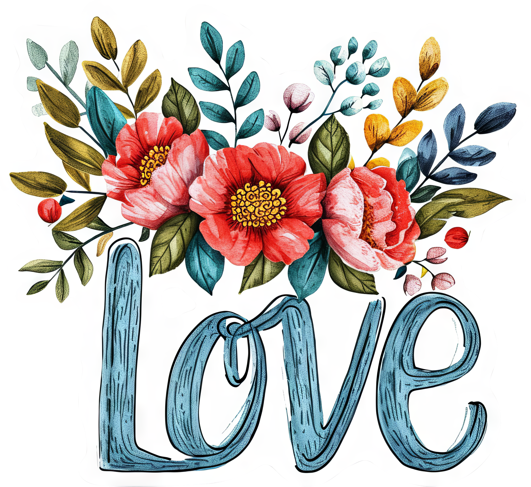 Preview for Love-floral-design-love-design-sticker-6f4f8