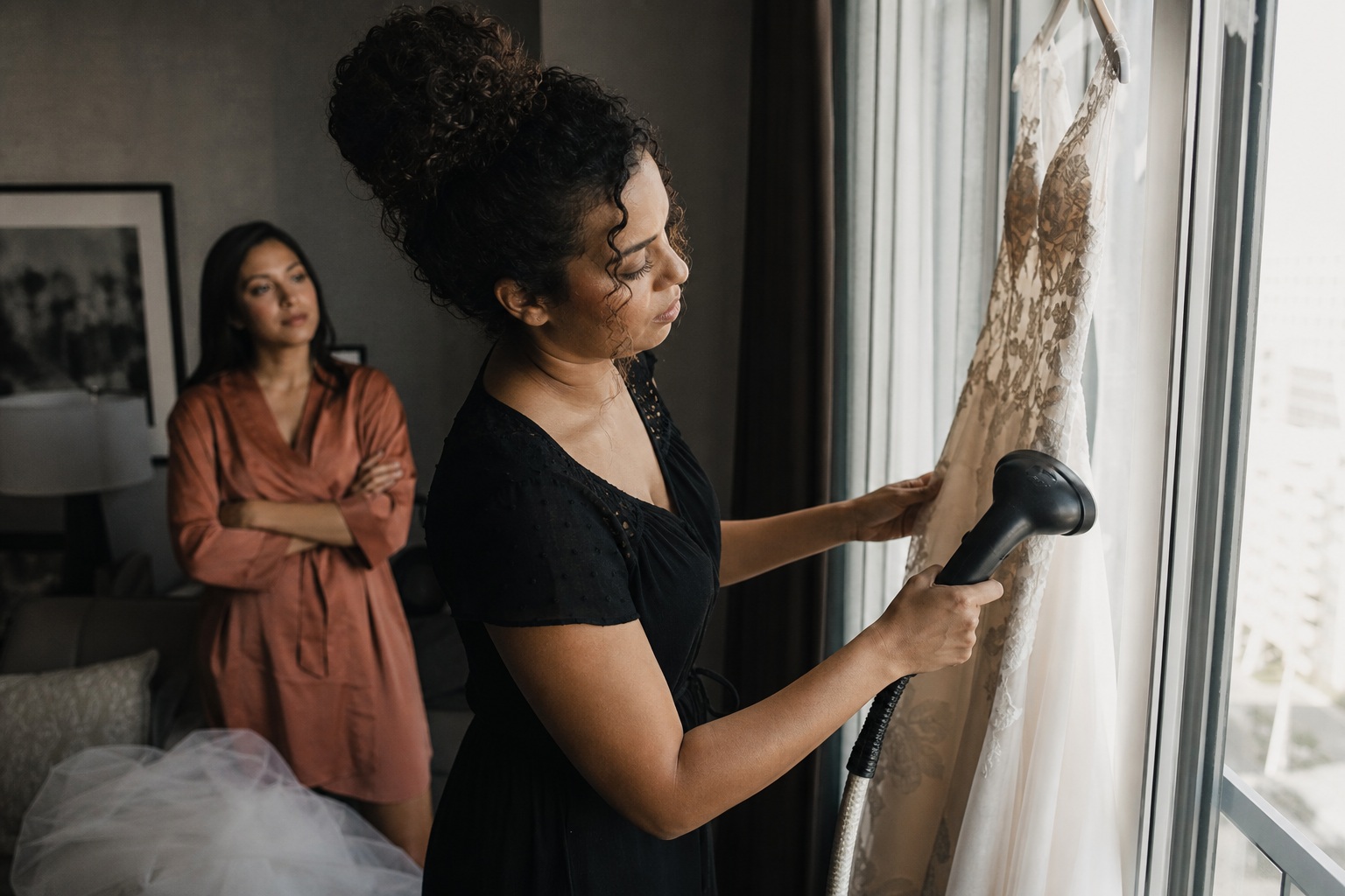 Preview for Wedding Prep Candid Background Stock Image
