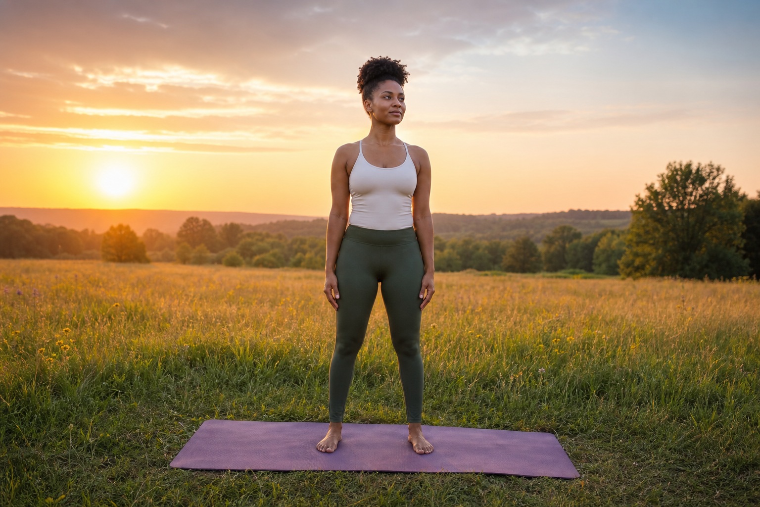 Preview for Sunrise Meadow Yoga Background