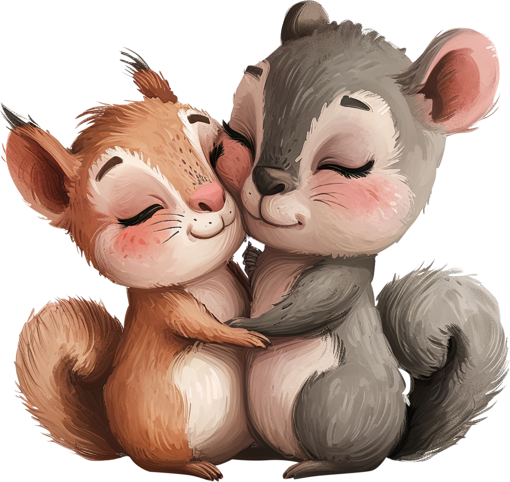 Preview for Cartoon-squirrels-hugging-love-characters-sticker-50651