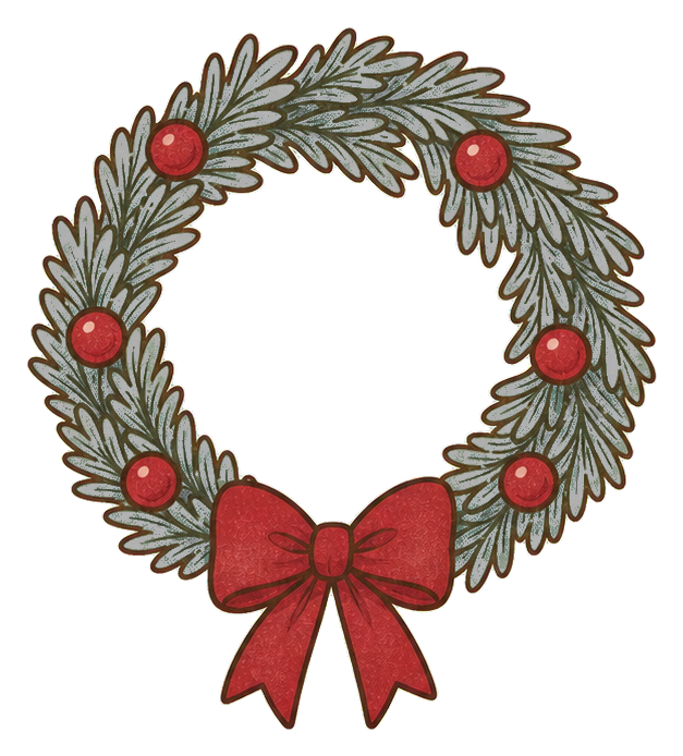 Preview for Pine Christmas Wreath Sticker