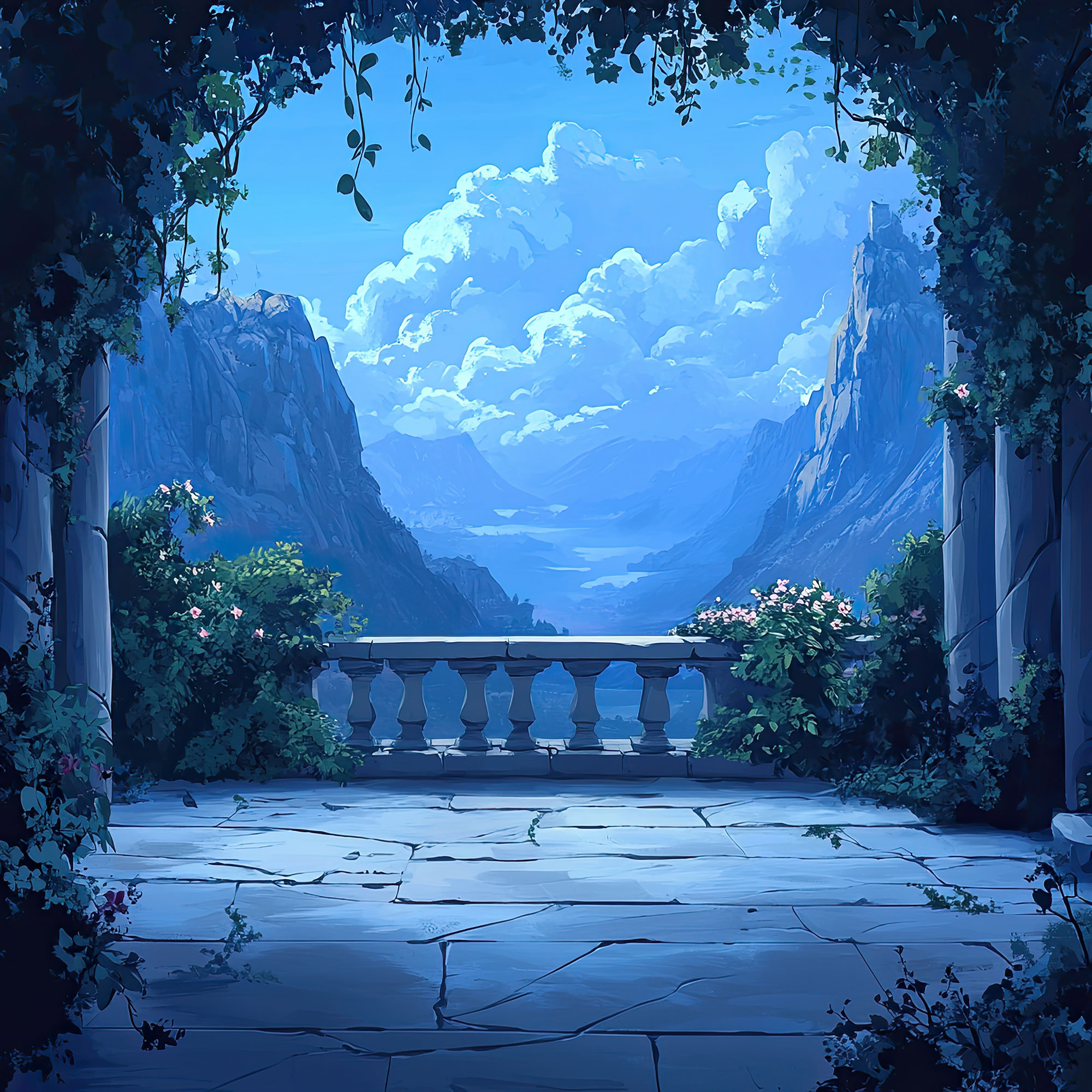 Preview for Serene-mountain-landscape-patio-interior-backdrop-background-b107b