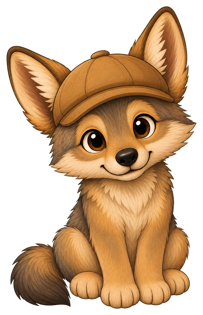 Preview for Coyote Sticker Graphic With Little Hat