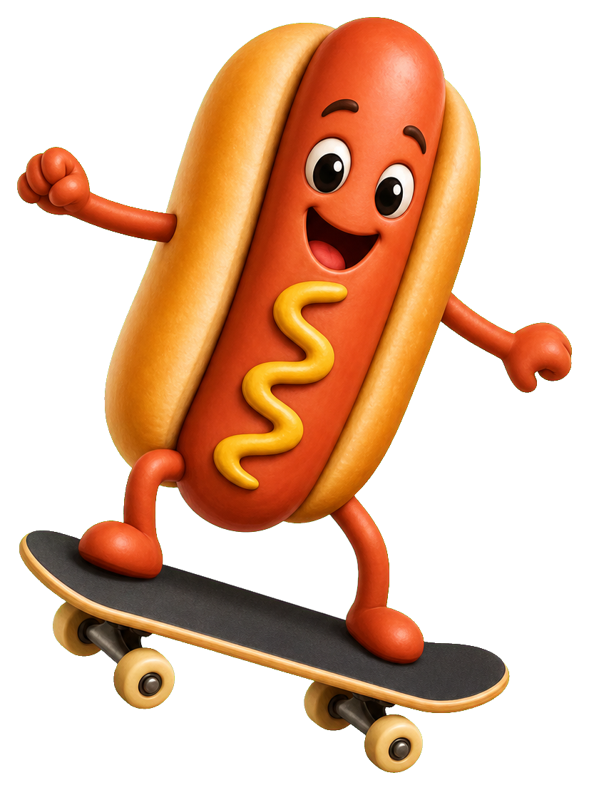 Preview for Hot Dog Skateboard Sticker