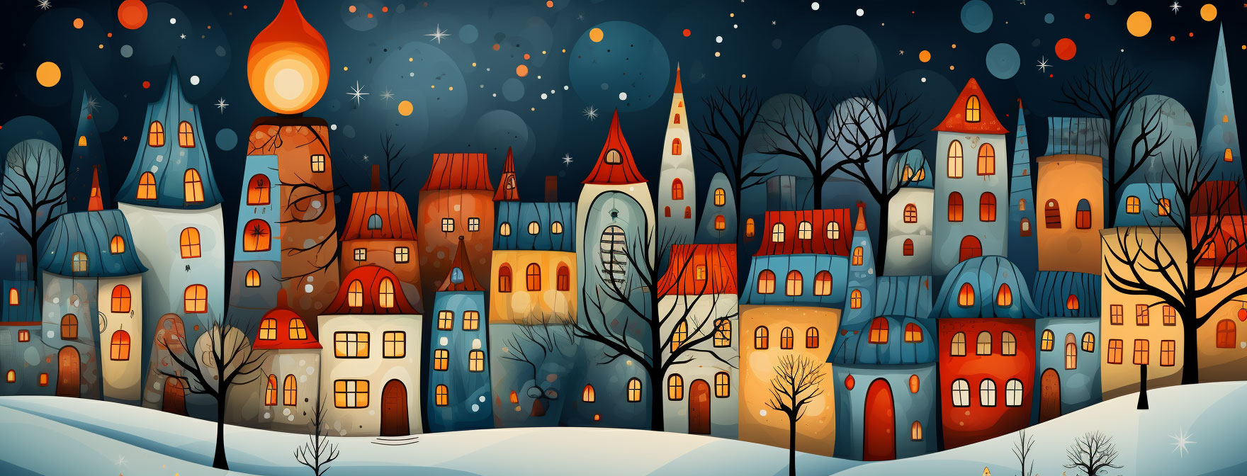 Preview for Winter-night-city-illustration-christmas-cover-background-037b3