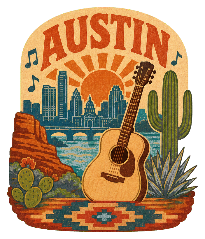 Preview for Austin Texas Guitar Sticker