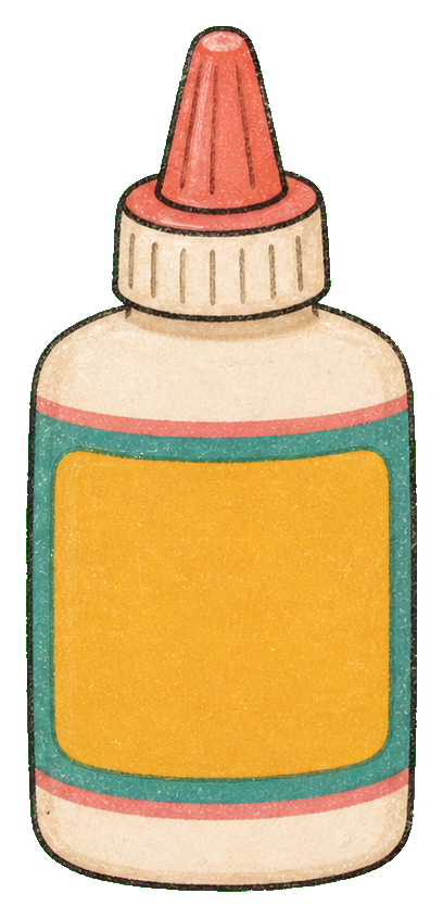 Preview for Coral Blank Glue Bottle Sticker