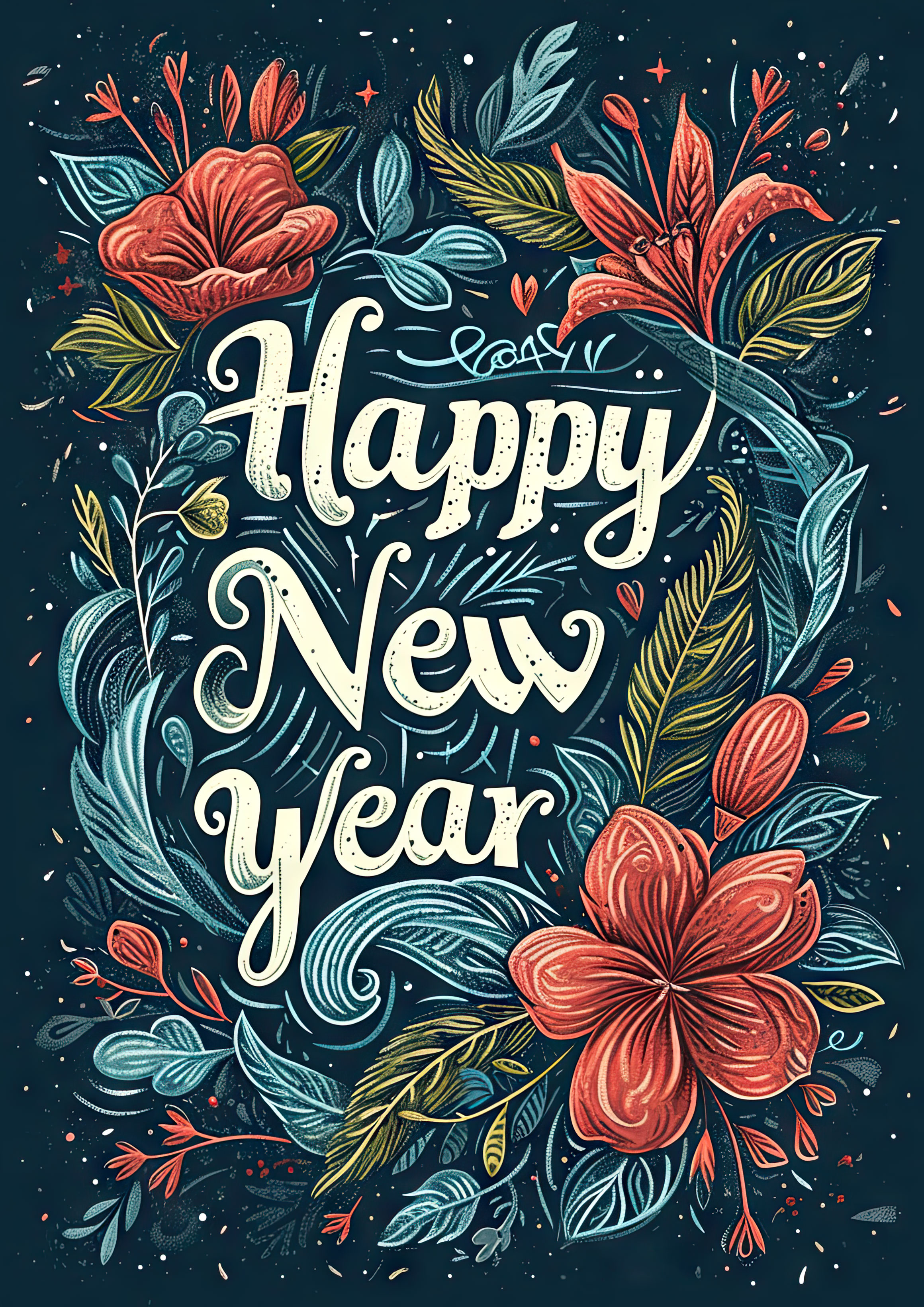 Preview for Happy-new-year-floral-greeting-background-acaab