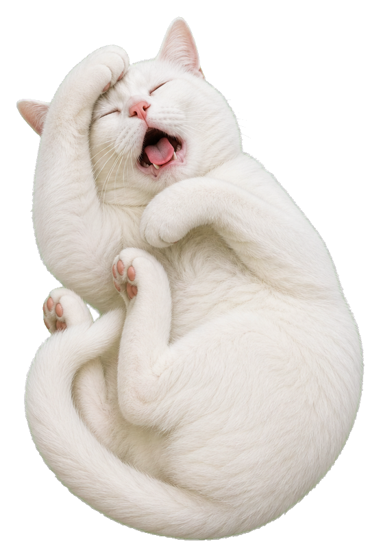 Preview for Dramatic White Cat Faint Sticker
