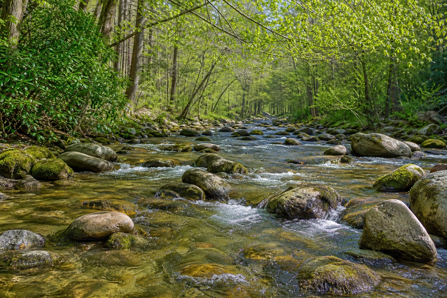 Preview for Spring Forest Creek Background