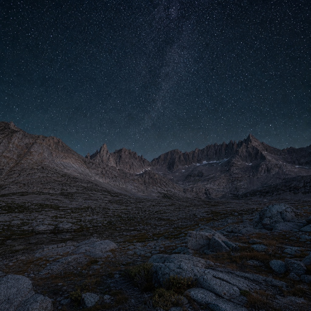 Preview for Starry Mountain Landscape Background