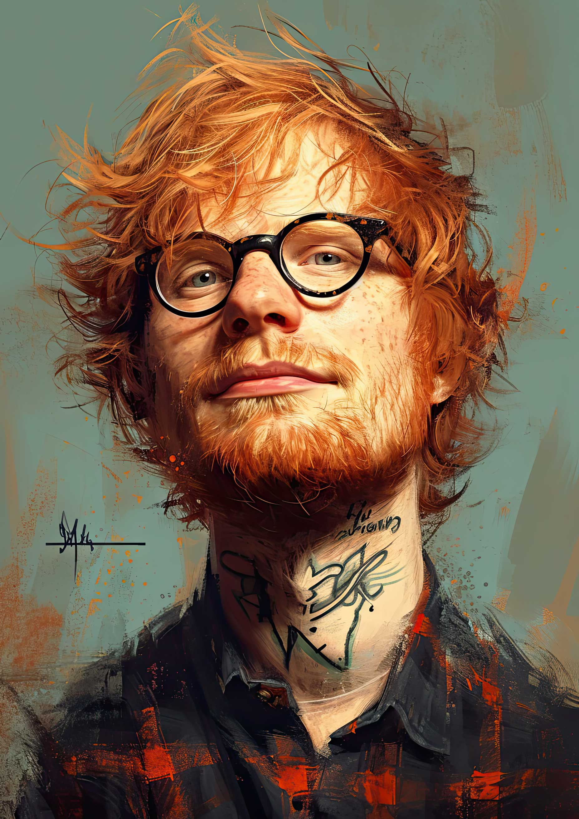Preview for Ed-sheeran-digital-art-portrait-celebrities-background-b43cc