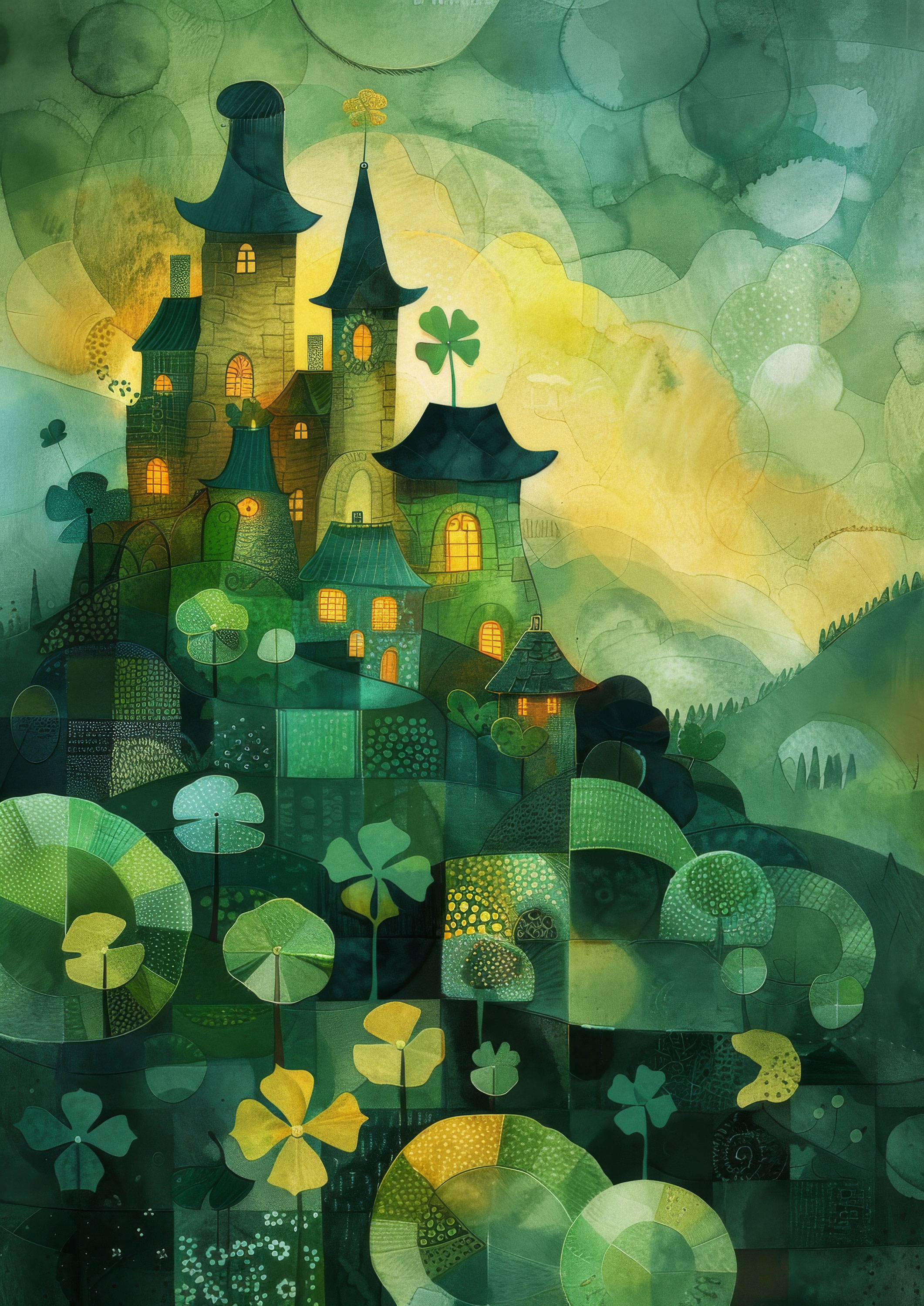 Preview for Whimsical-castle-landscape-st-patricks-background-c671a